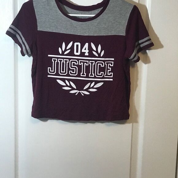 Justice active crop top size 12 girls burgundy - Picture 4 of 9